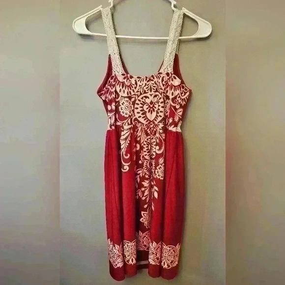 Maurices Women's Sundress size‎ Small red & ivory Stretchy - Picture 4 of 5